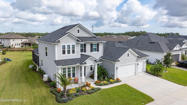 view of front facade with a front yard