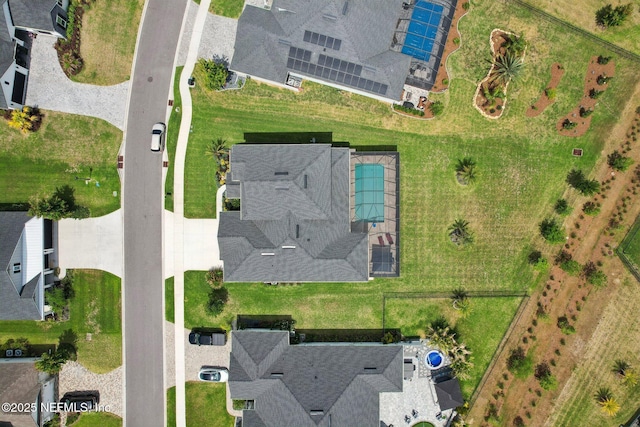 bird's eye view of a pool