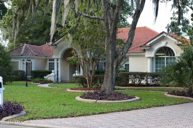 view of front of house featuring a front yard