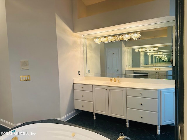 bathroom featuring tile patterned floors and vanity