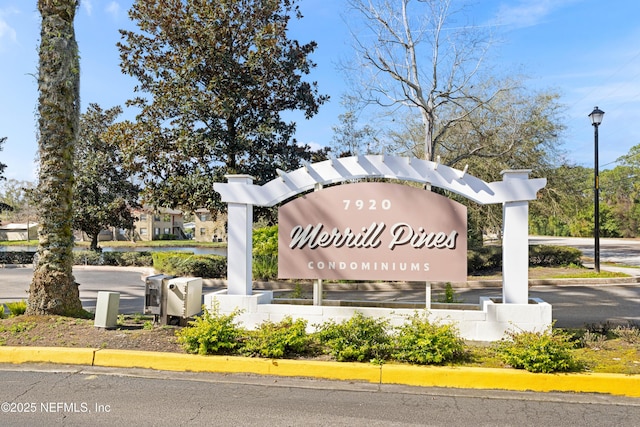 view of community sign