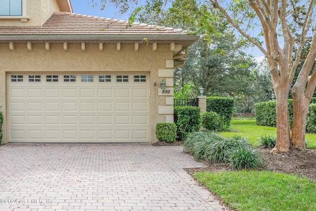 view of garage