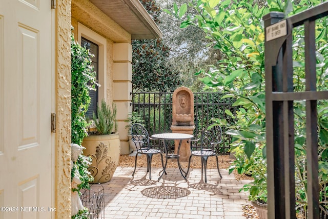 balcony with a patio