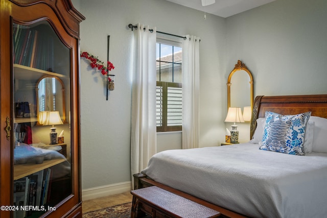 view of tiled bedroom