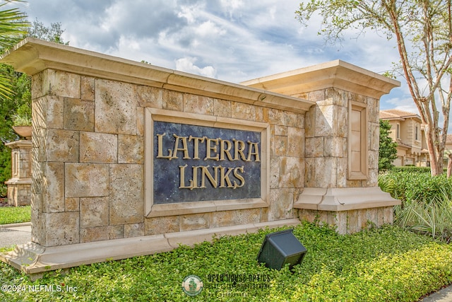 view of community sign