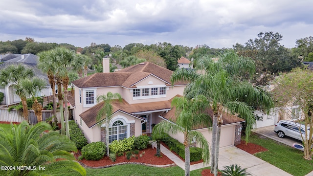 view of front of house with a garage