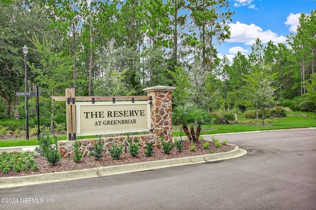 view of community sign