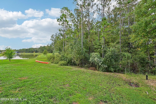 view of yard featuring a water view