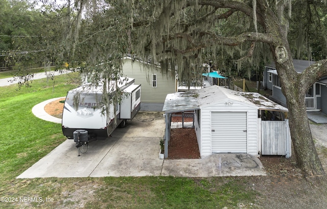 exterior space with a yard