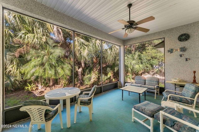 408 Third St, Saint Augustine, FL 32084 - sunroom / solarium featuring a ceiling fan and an outdoor hangout area