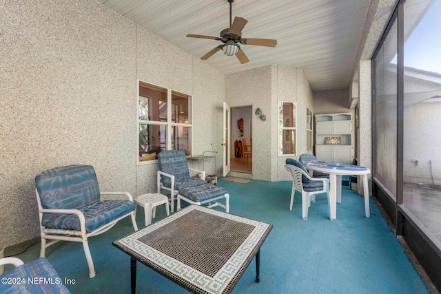 408 Third St, Saint Augustine, FL 32084 - sunroom / solarium featuring ceiling fan and vaulted ceiling