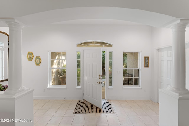 view of tiled foyer