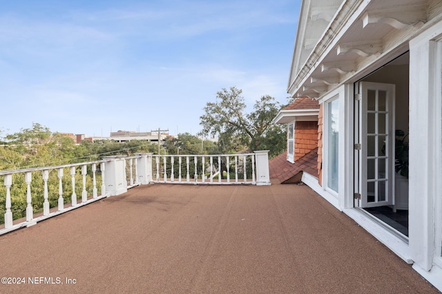 view of patio with a balcony