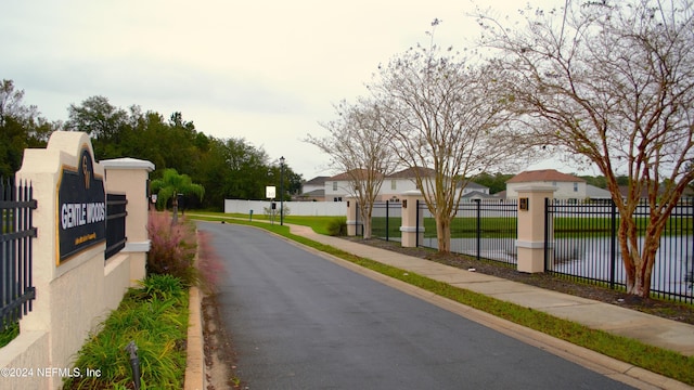 view of road featuring a water view