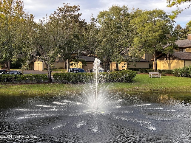 view of home's community with a water view