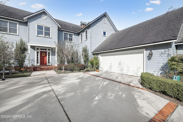 view of front of house with a garage