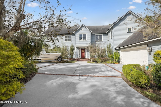 view of front property with a garage