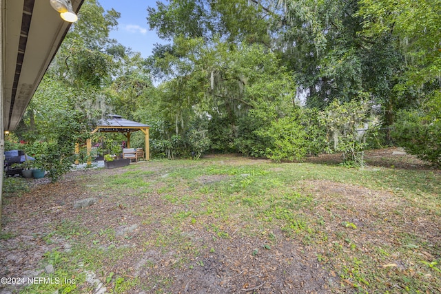 view of yard featuring a gazebo