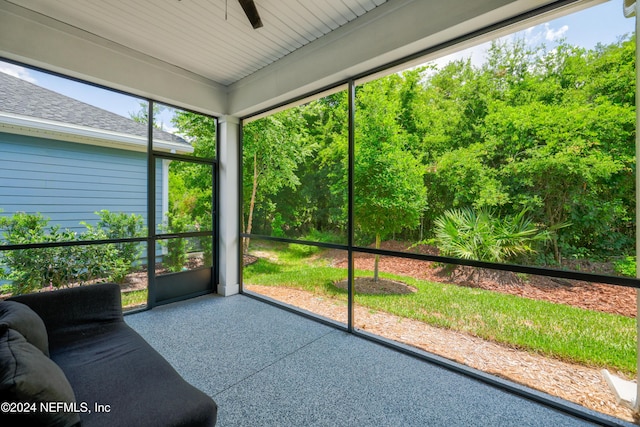 view of unfurnished sunroom