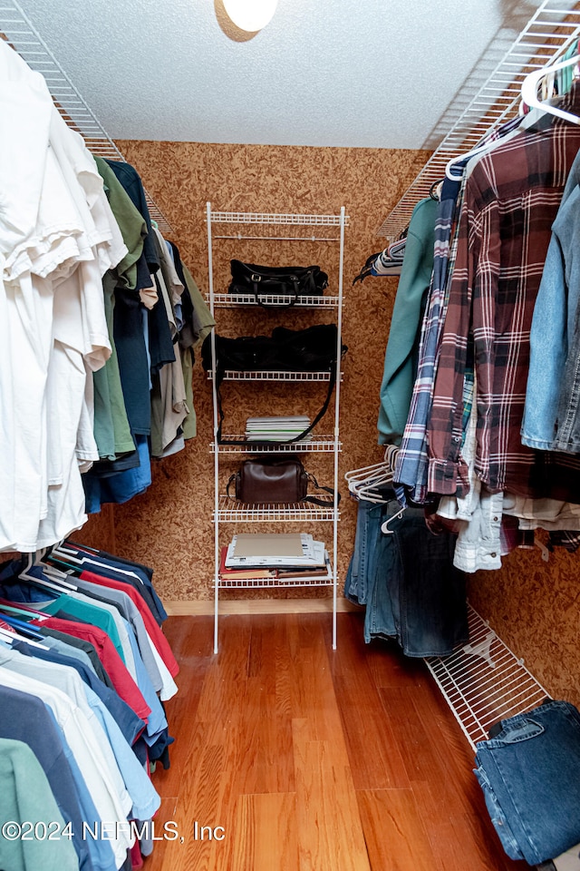 spacious closet featuring hardwood / wood-style floors