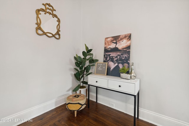 interior space with hardwood / wood-style floors