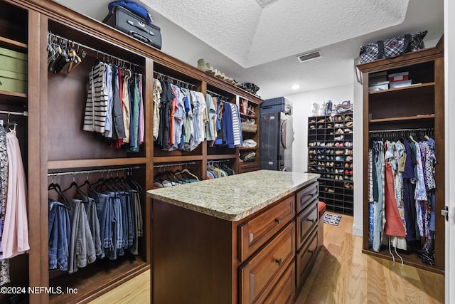 spacious closet with light wood-type flooring