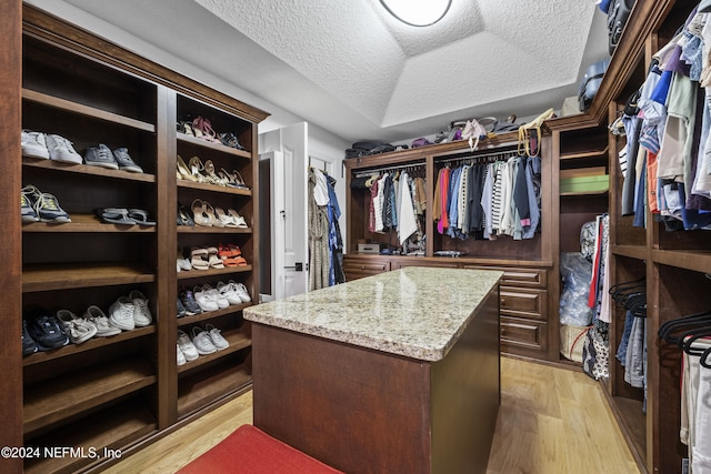 walk in closet featuring light wood-type flooring