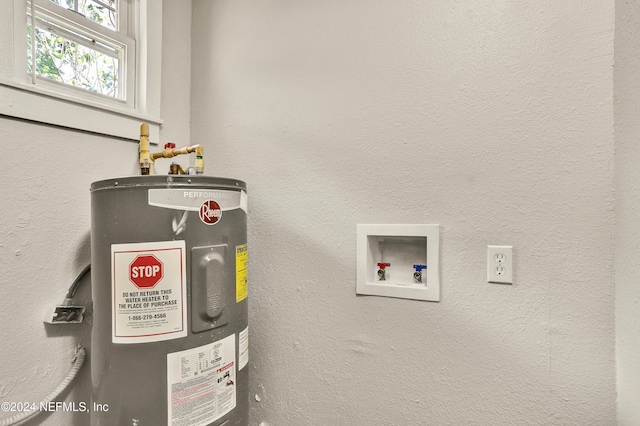 utility room with water heater