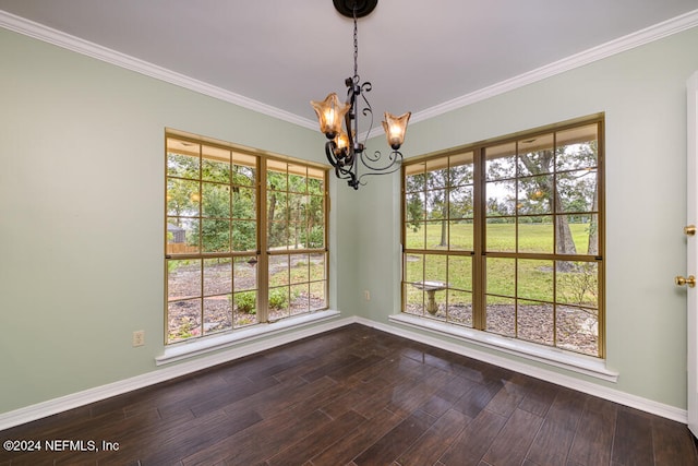 unfurnished dining area with plenty of natural light and hardwood / wood-style floors