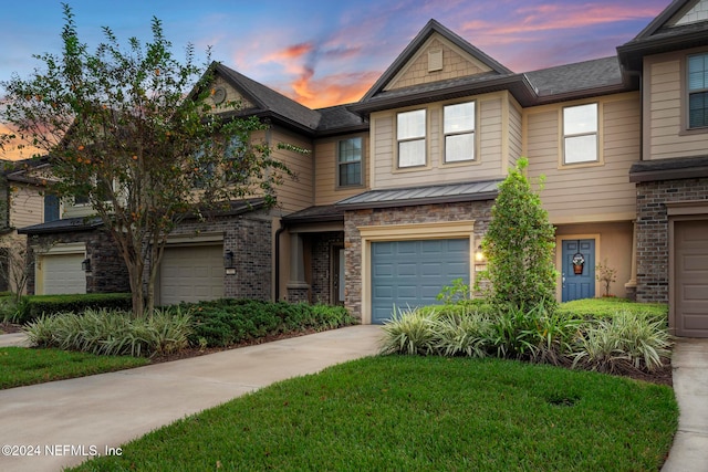 view of property with a garage