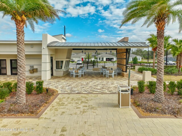 view of patio featuring a gazebo