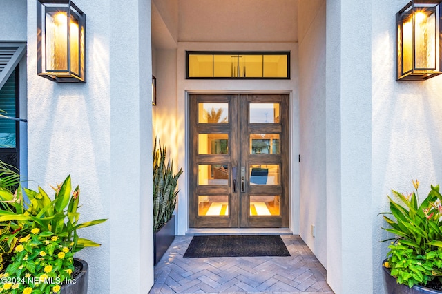 entrance to property with french doors