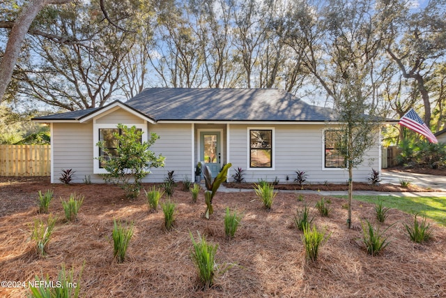 view of single story home