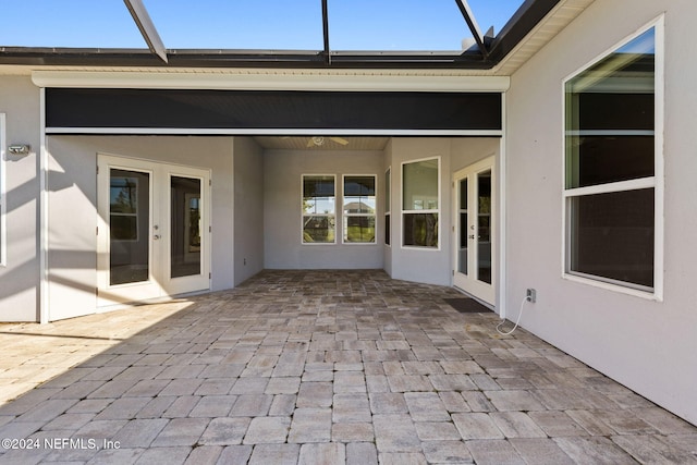 view of patio / terrace featuring french doors