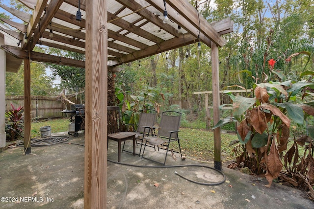 view of patio with a pergola