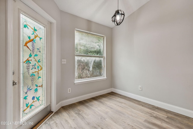 foyer featuring light wood-type flooring