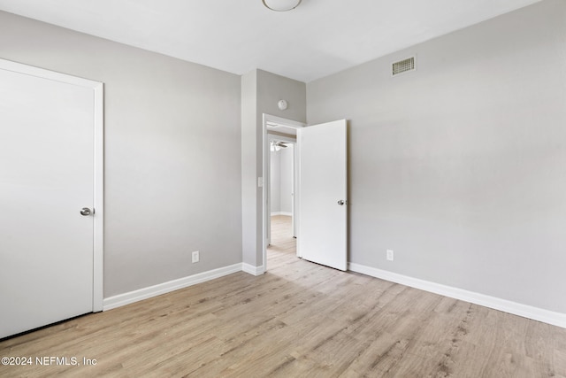 unfurnished bedroom featuring light hardwood / wood-style floors