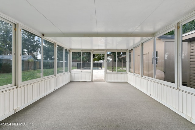 view of unfurnished sunroom