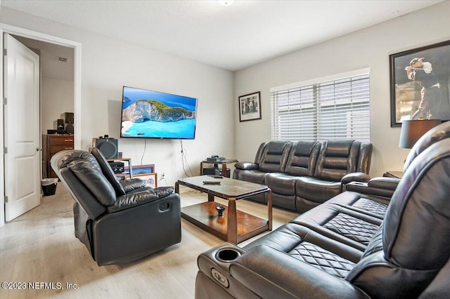 living room featuring light hardwood / wood-style floors