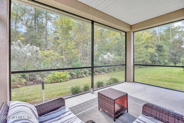 view of unfurnished sunroom