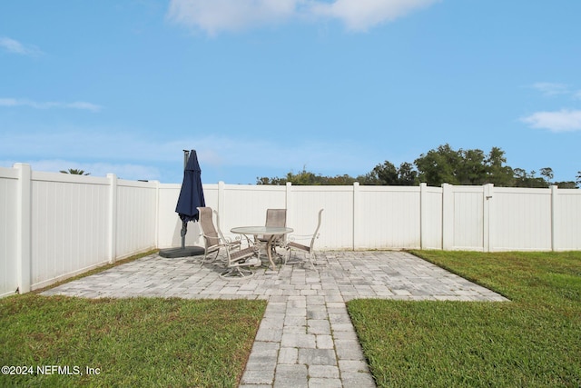 view of yard with a patio