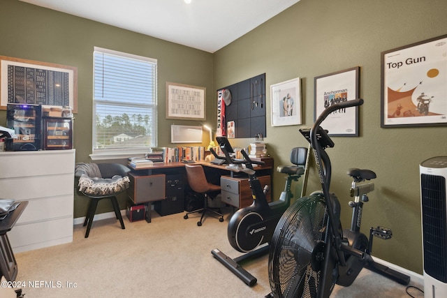 office with light colored carpet