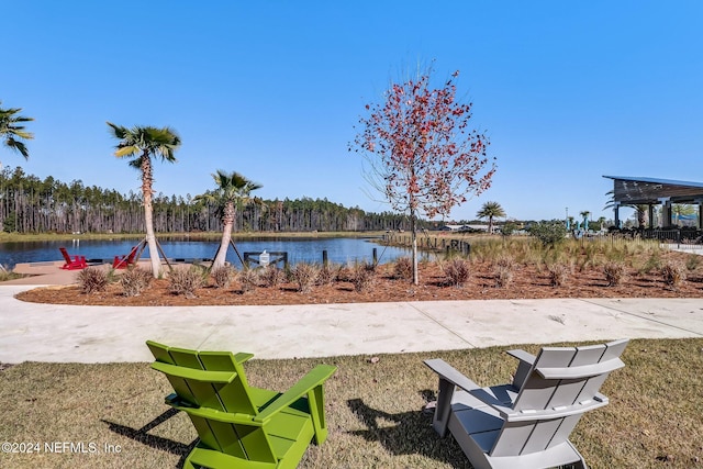 exterior space featuring a water view