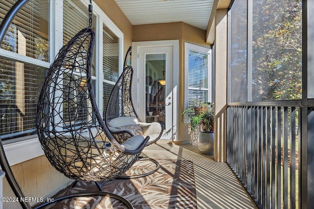 view of unfurnished sunroom