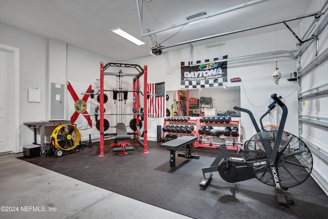 520 Back Creek Dr, Saint Augustine, FL 32092 - exercise area with electric panel and a garage