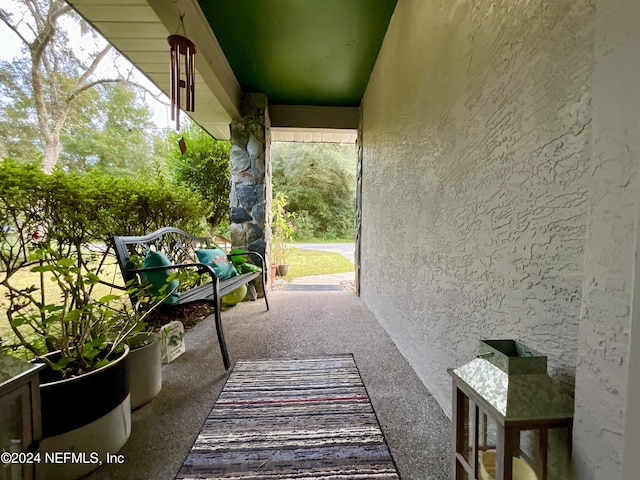 view of patio with a porch