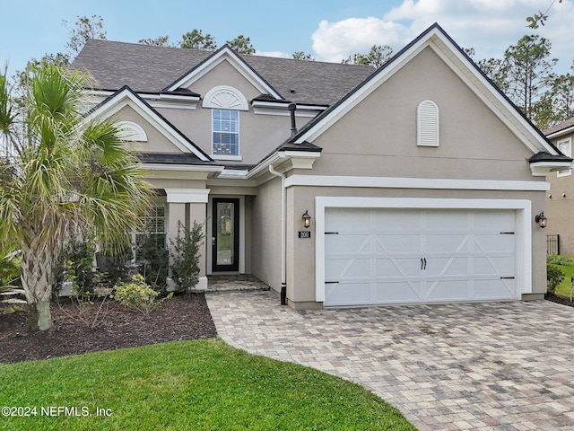 view of front facade with a garage