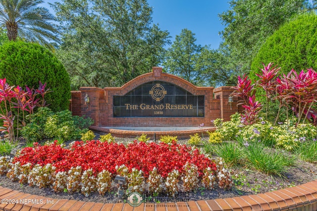 view of community sign