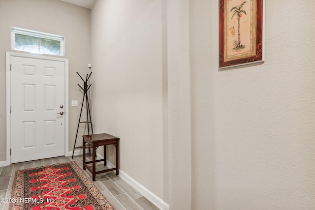 foyer featuring light wood-type flooring