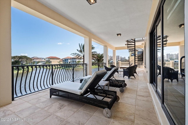 view of patio / terrace featuring a balcony